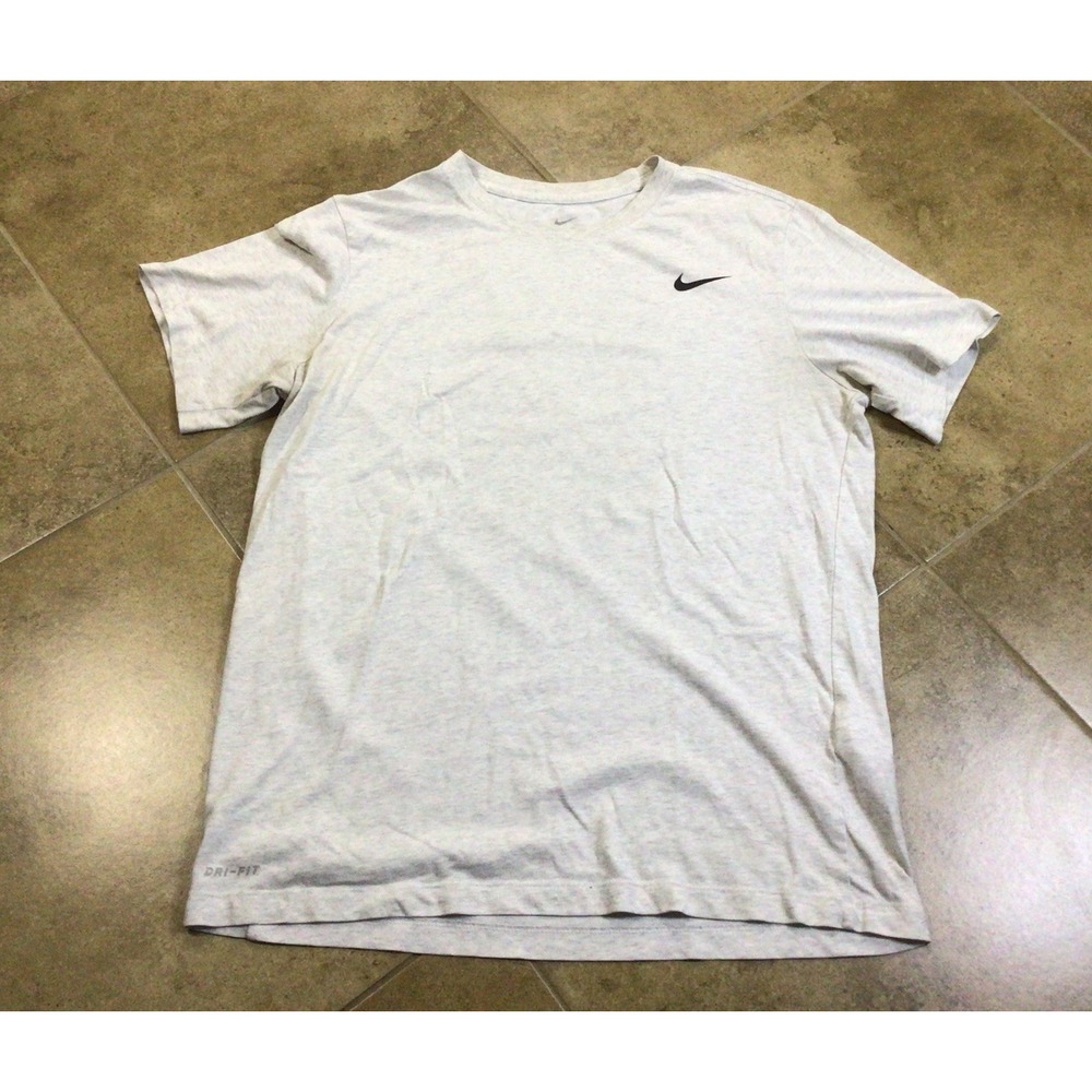 Men's Nike Athletic Cut Dri Fit T-shirt Size L Large Tall Gray Short Sleeve